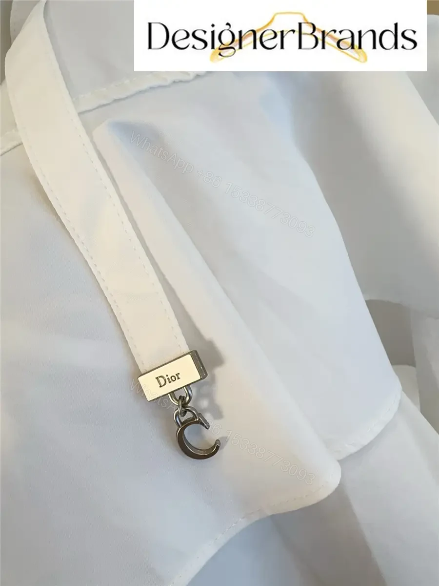 View 9 of Dior White Pure Cotton Poplin Ruffled Dress