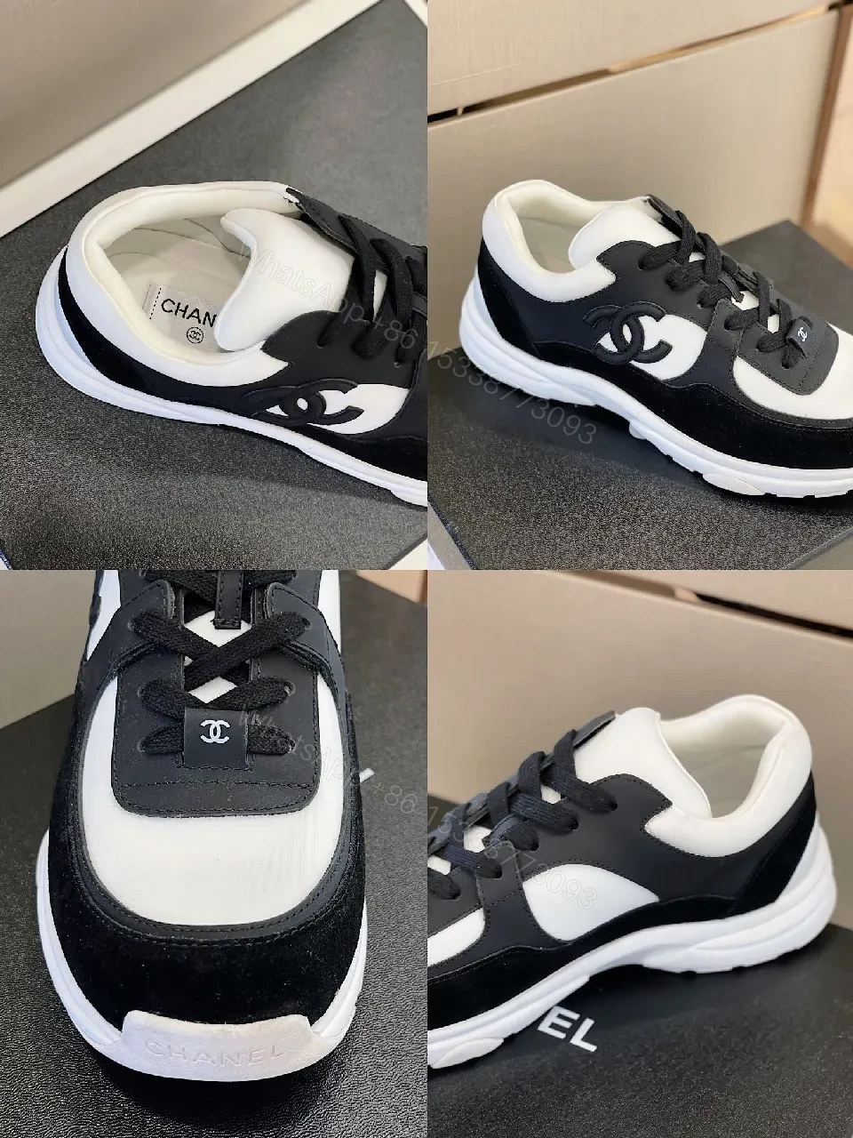 View 7 of Bold Contrast Sneaker: Black & White Luxe High-Top