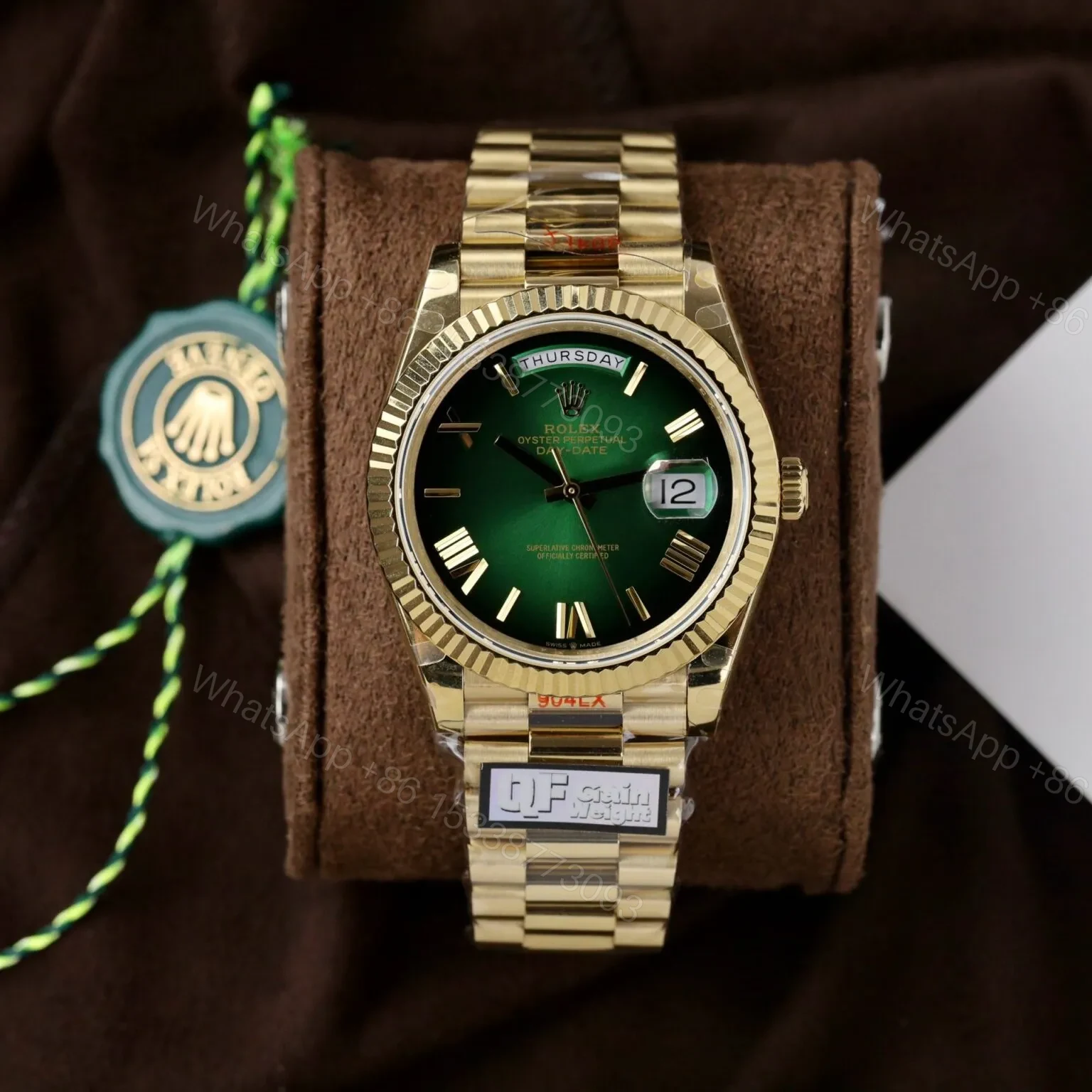 View 2 of Superclone Rolex Day-Date Green Ombré Dial 128238-0118 36 mm