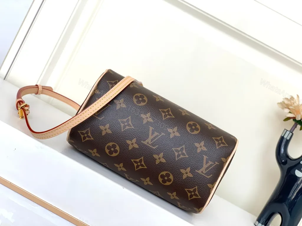 View 7 of Louis Monogram Carry: City-Ready Leather-Trim Handbag