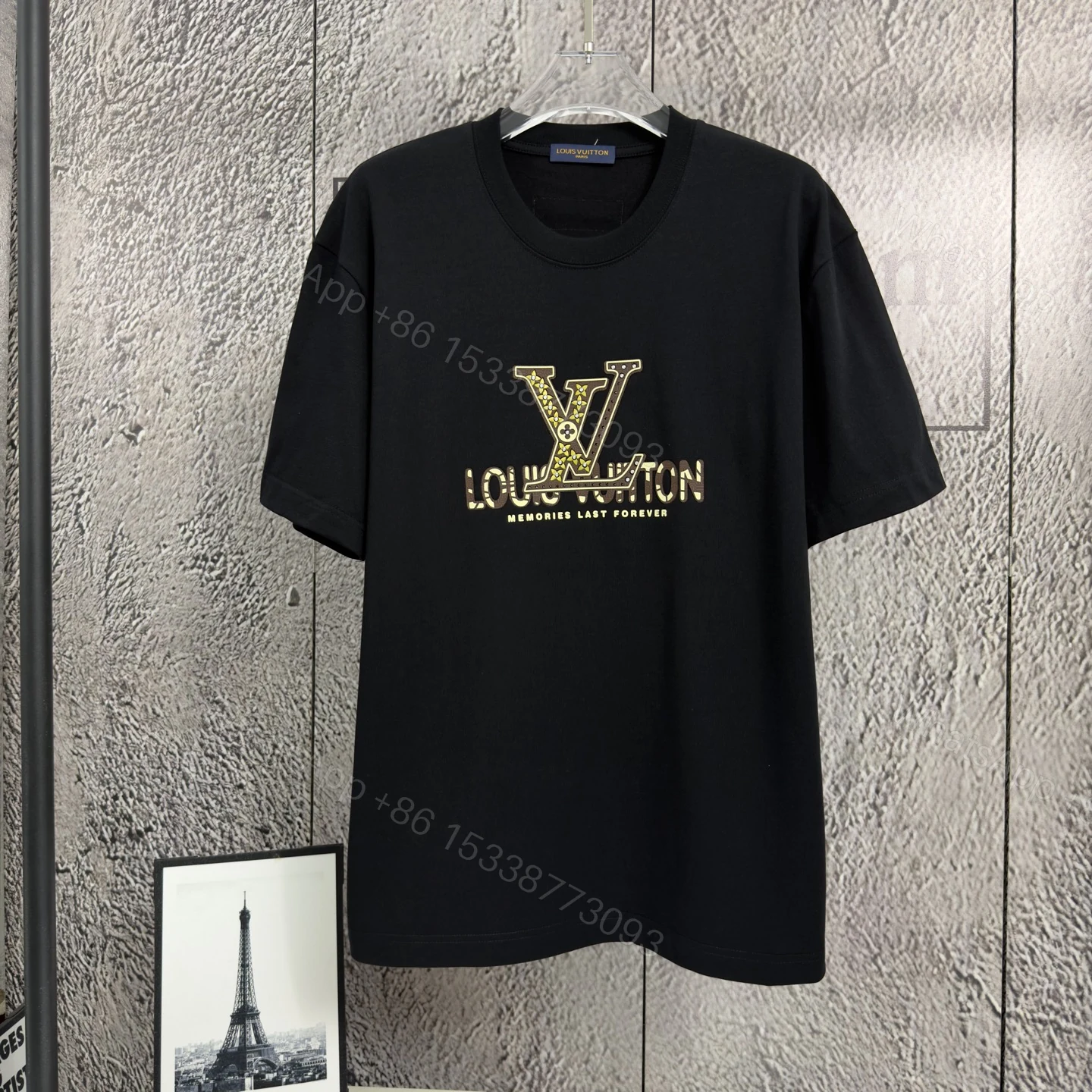 LV 高仿 男款 金色Logo印花短袖T恤 高級質感百搭款 — view 1