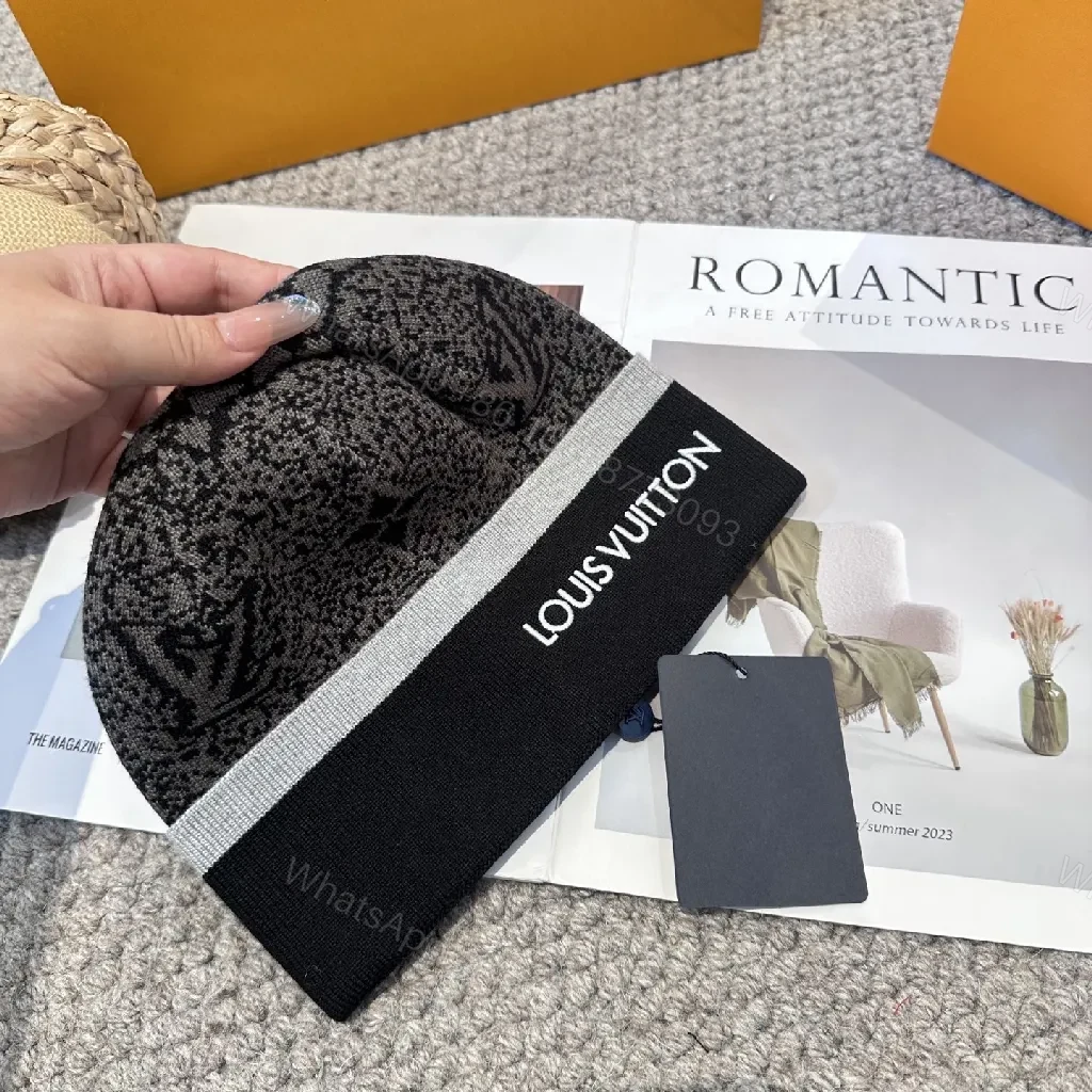 View 4 of Monochrome Knit Beanie with Signature Logo