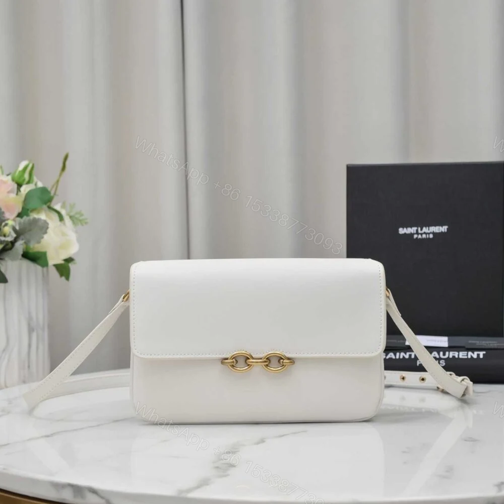 View 2 of Saint Laurent Le Maillon Satchel Smooth Blanc Vintage 24Cm 6497952R20W9207