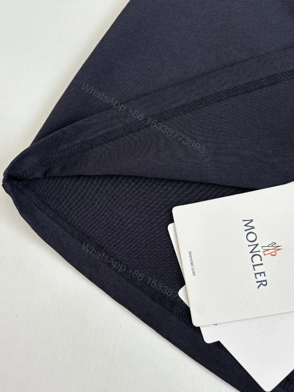 View 3 of Navy Cotton Crewneck Tee Moncler Style Key Feature