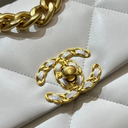 View 3 of CHANEL 19 Bag Small White