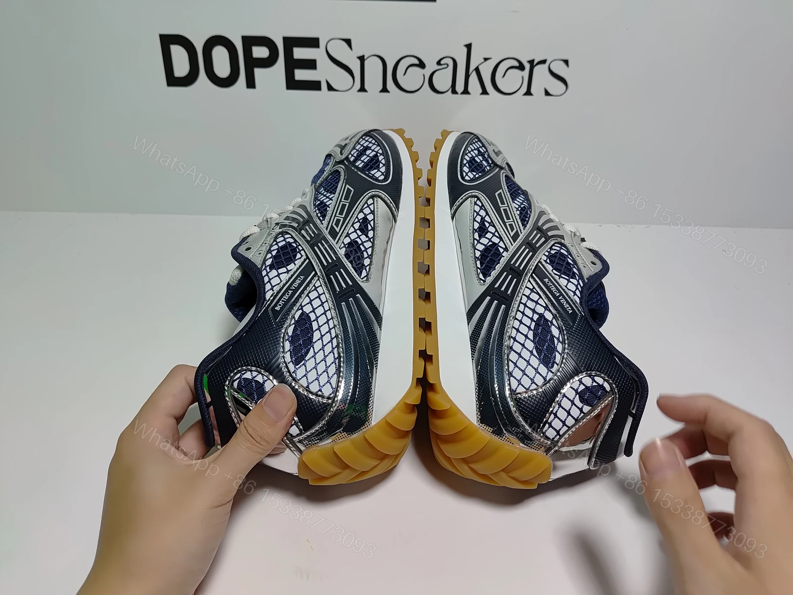 View 11 of Bottega Veneta Orbit Deep Blue Silver