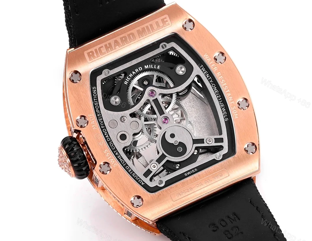 View 8 of Richard Mille RM26-01 Panda Tourbillon Watch Full Diamond Set White Gold Panda Art Dial Bamboo Theme Mechanical Luxury Edition RM26-01-PND-FDM