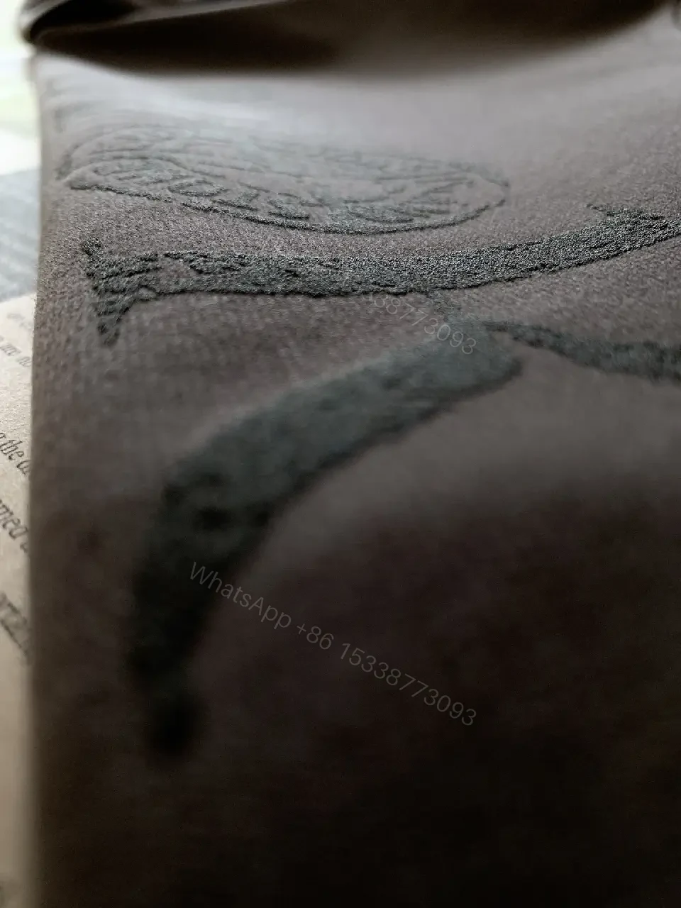 View 6 of Charcoal Cotton Casual Tee with Subtle Distressed Logo
