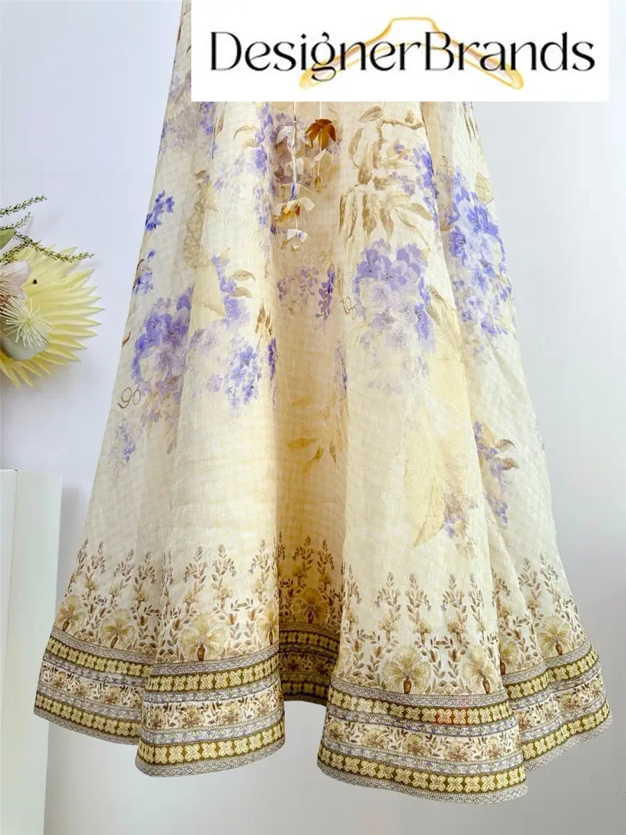 View 5 of Zimmermann Picnic Floral Linen-Silk Blend Slip Dress