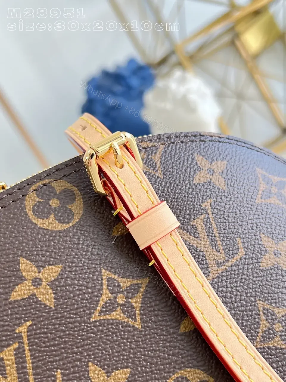 View 5 of Structured Monogram Satchel: Modern, Durable, Luxe-style Bag
