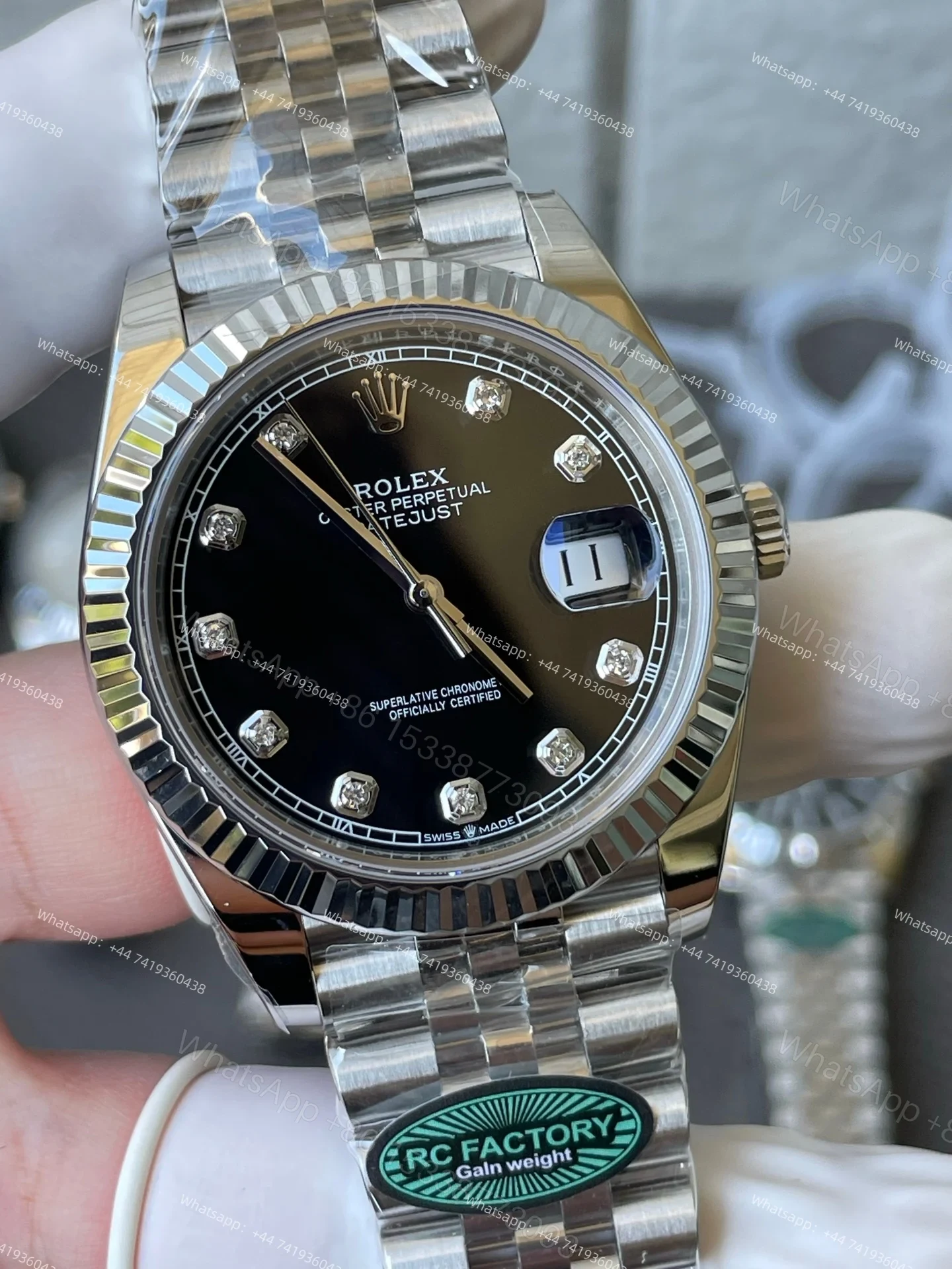 View 4 of Rolex Super Clone Watches 1:1 DateJust 41 126334 Black Diamond Jubilee