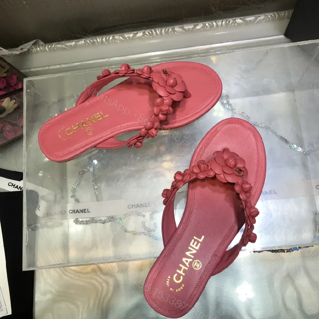 View 4 of Bright Pink Flower Sandals: Luxury Comfort For Summer