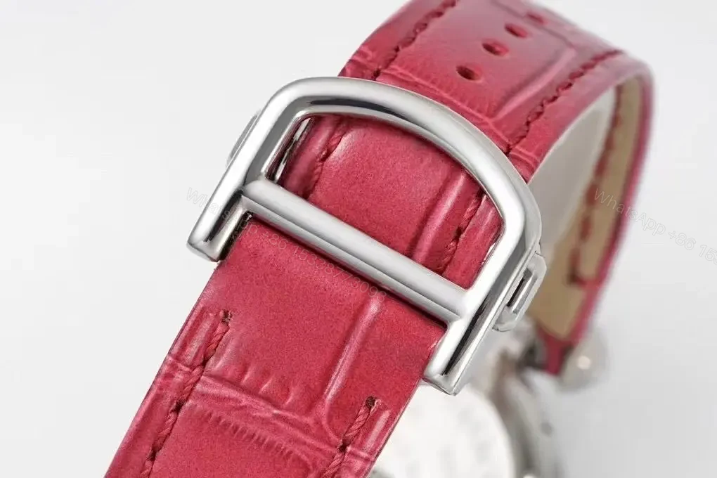 View 3 of JF Factory Cartier Pasha de Cartier Women’s Watch, 30mm, Rose Gold and Stainless Steel, Red Leather Strap, Cal.157 Swiss Quartz Movement