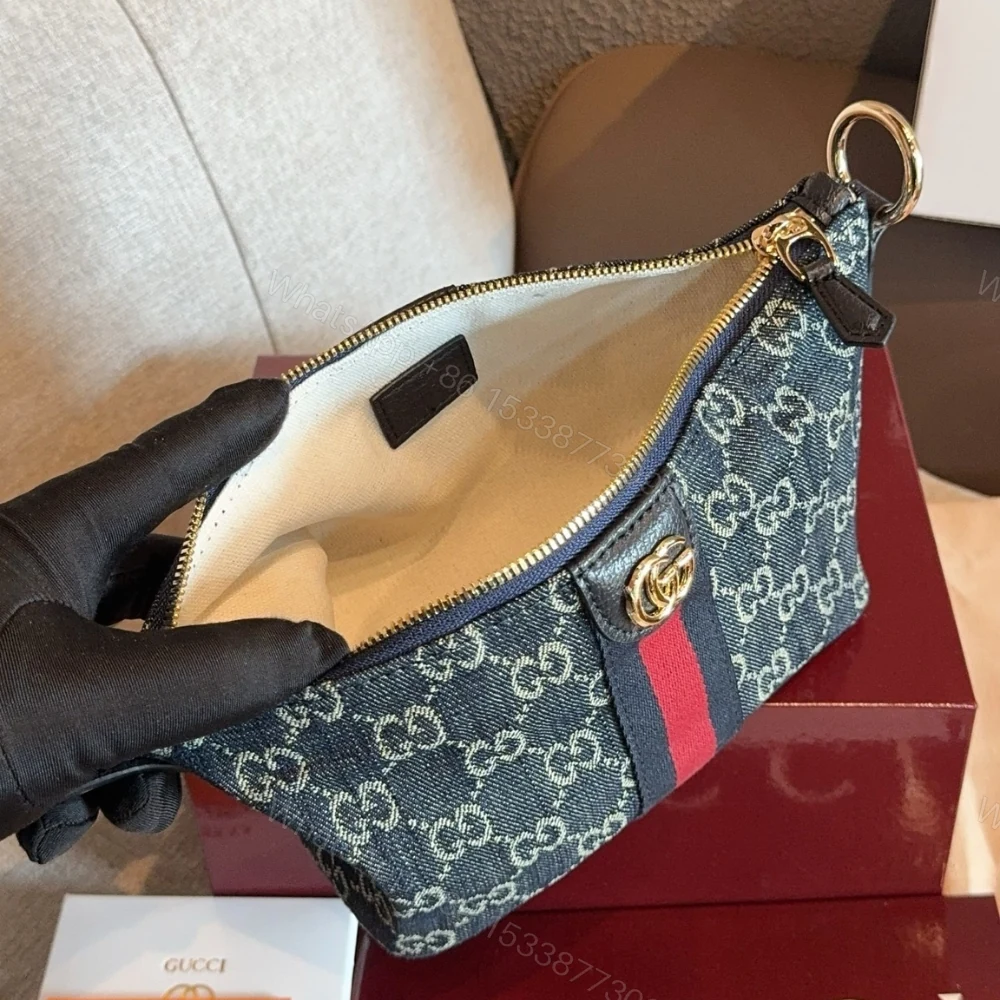 View 6 of Gucci Vanity Mini Bag Blue And White GG Denim 19cm