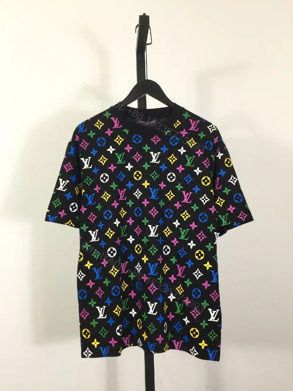 Multicolor Monogram Knit Tee: Bold Luxury Street Style Top — view 1