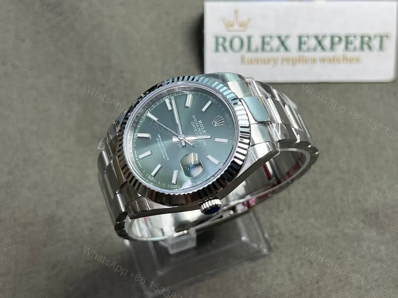 View 3 of Rolex Datejust Mint Green Dial 126334-0027 41 mm