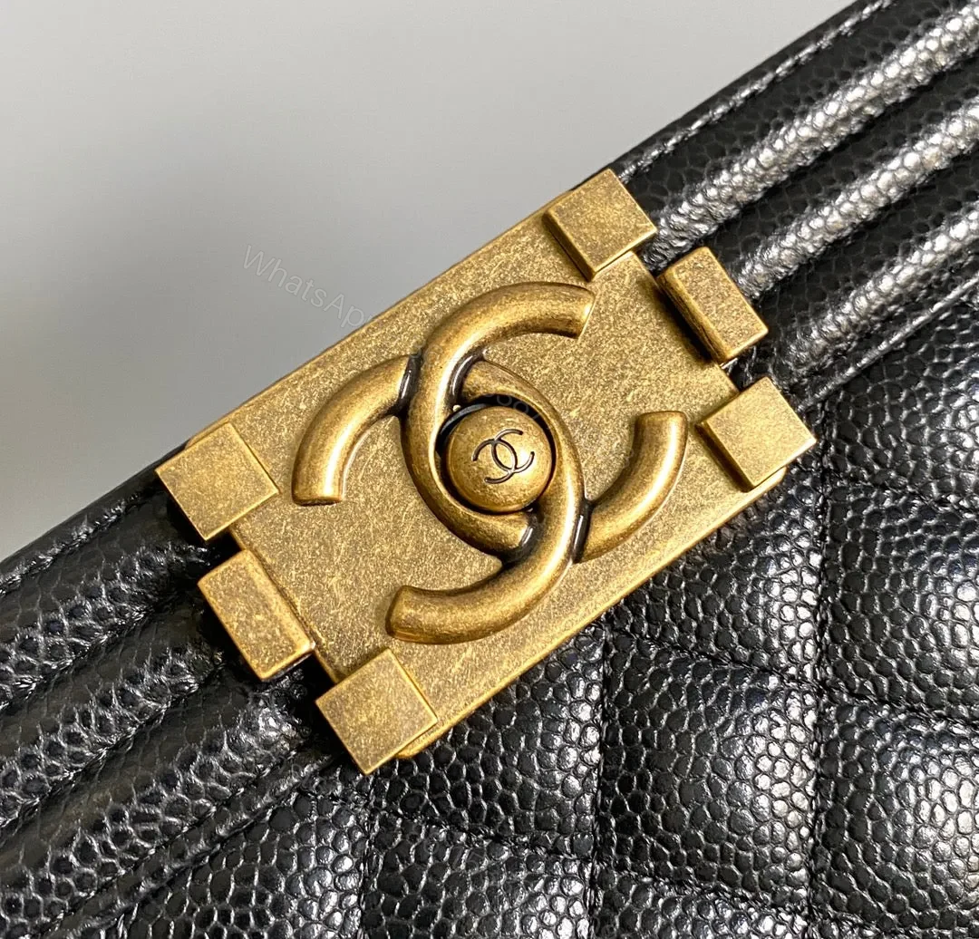 View 5 of CHANEL SMALL BOY BAG 20 IN BLACK LAMBSKIN GOLD HARDWARE