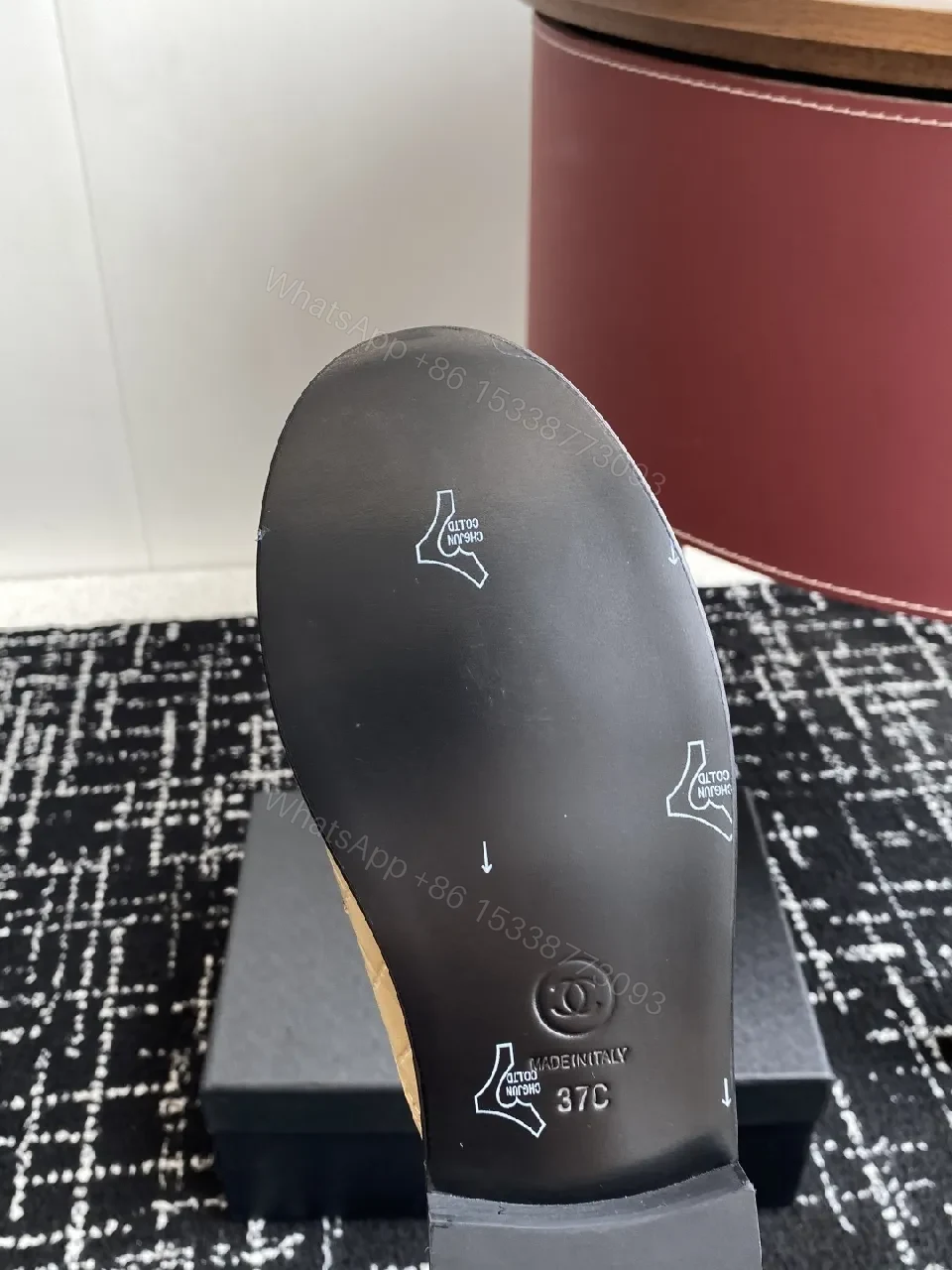 View 9 of Textured Leather Quilted Slides for Everyday Luxury