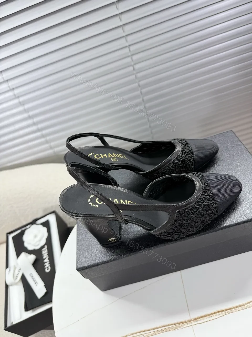 View 8 of Textured Slingback Flats: All-Day Luxury, Black Knit