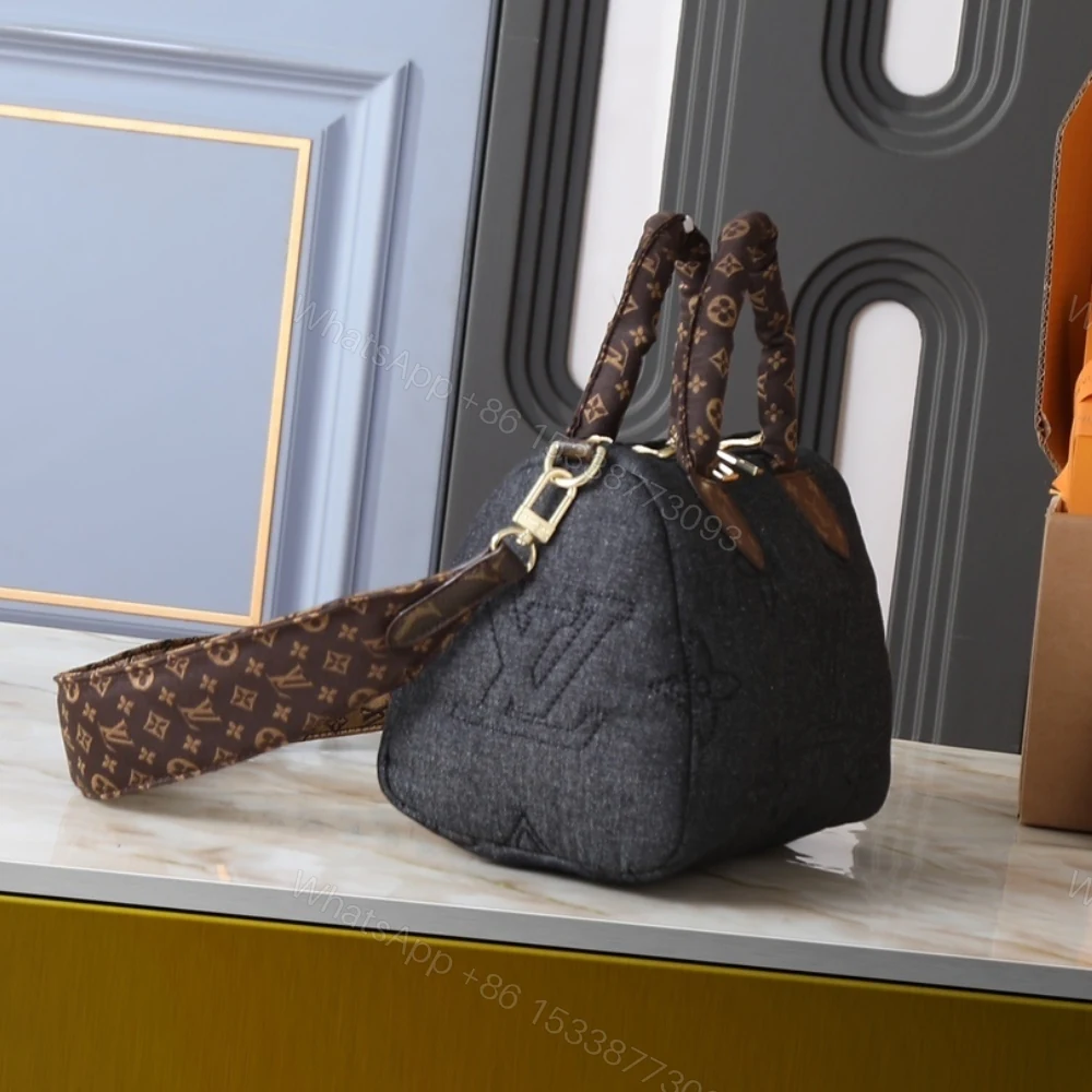 View 3 of Louis Vuitton Speedy Bandouliere 25 Black Jeans 25Cm M26956
