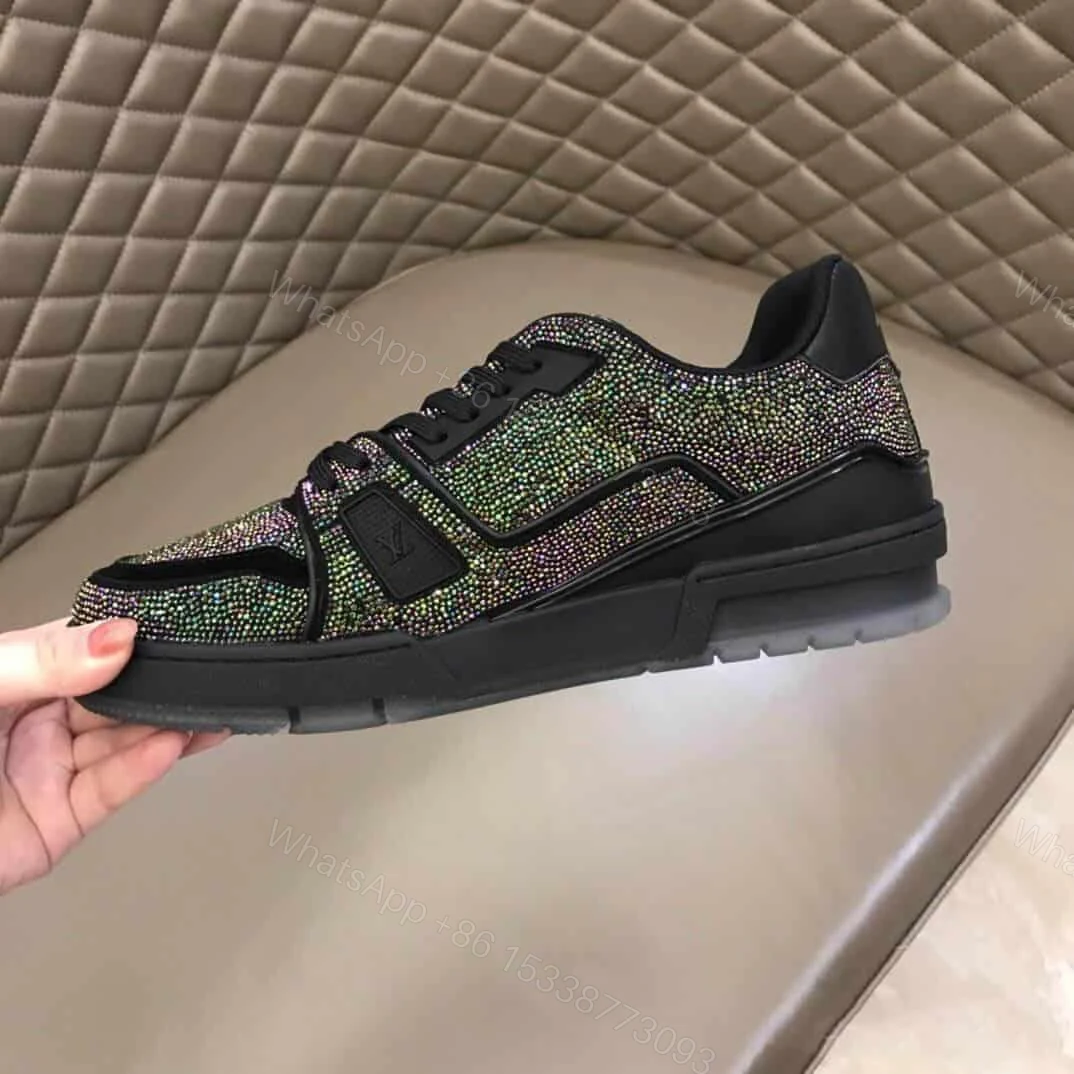 View 3 of LOUIS VUITTON GLITTER SNEAEKERS BLACK TRAINER – LV223
