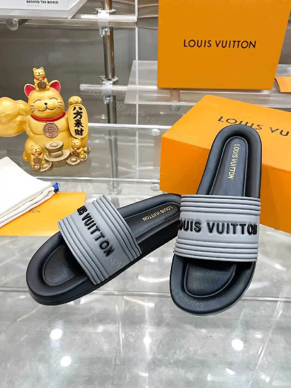 View 8 of Textured Strap Sandals: Luxury-Couture Inspired Slides
