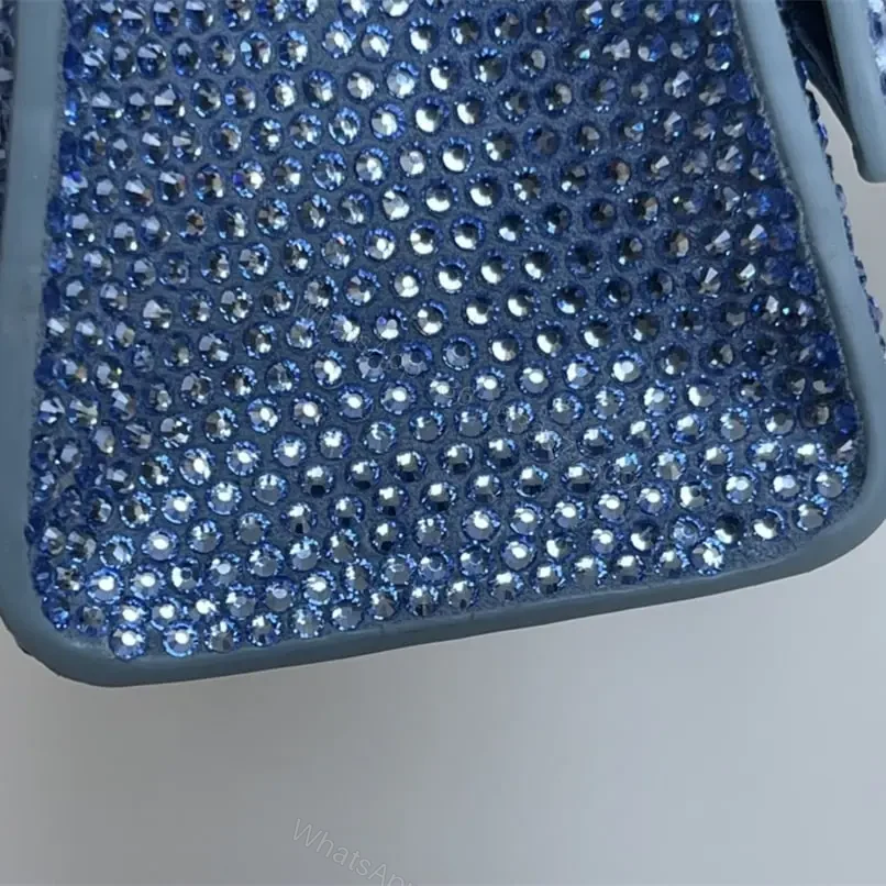 View 11 of 高仿Balenciaga*Hourglass系列沙漏包滿鑽藍色XS