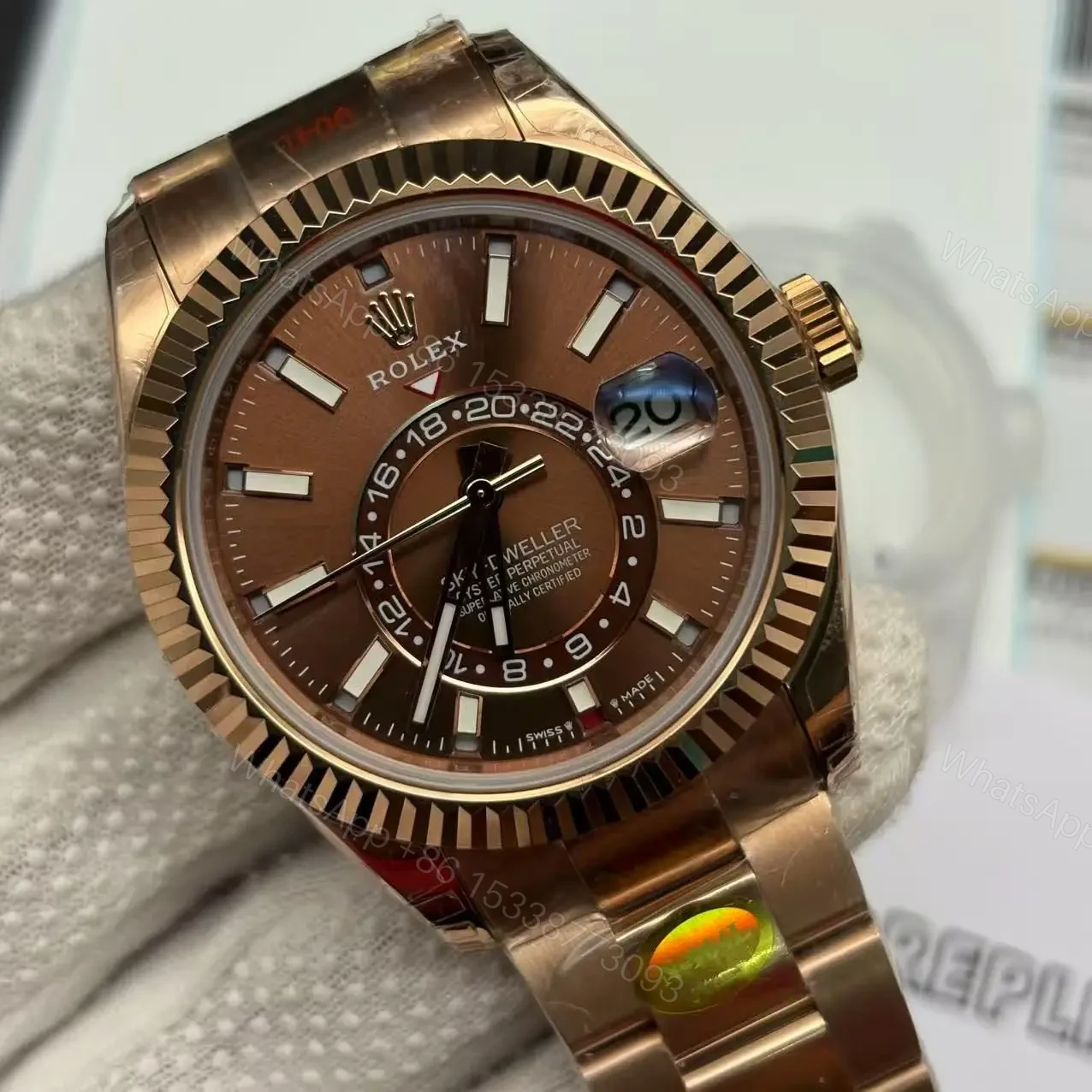 View 4 of Rose Gold Sky-Dweller Replica