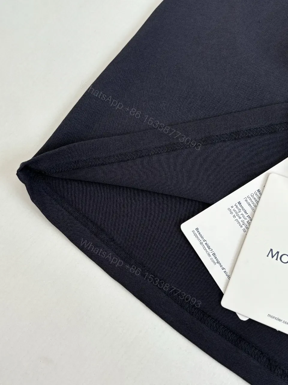 View 8 of Navy Cotton Crewneck Tee Moncler Style Key Feature