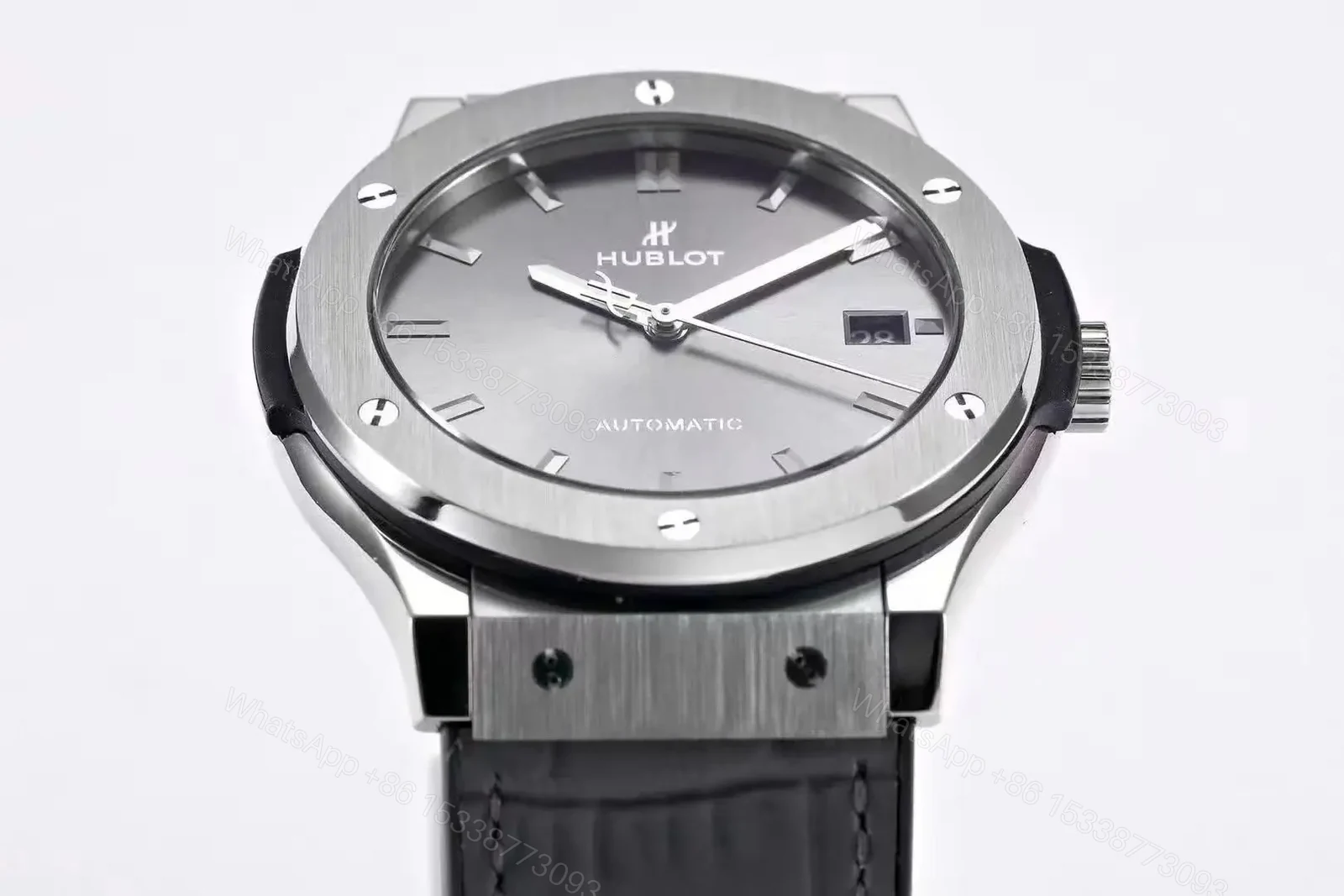 View 3 of Hublot Classic Fusion Titanium Automatic Watch Grey Dial Black Strap