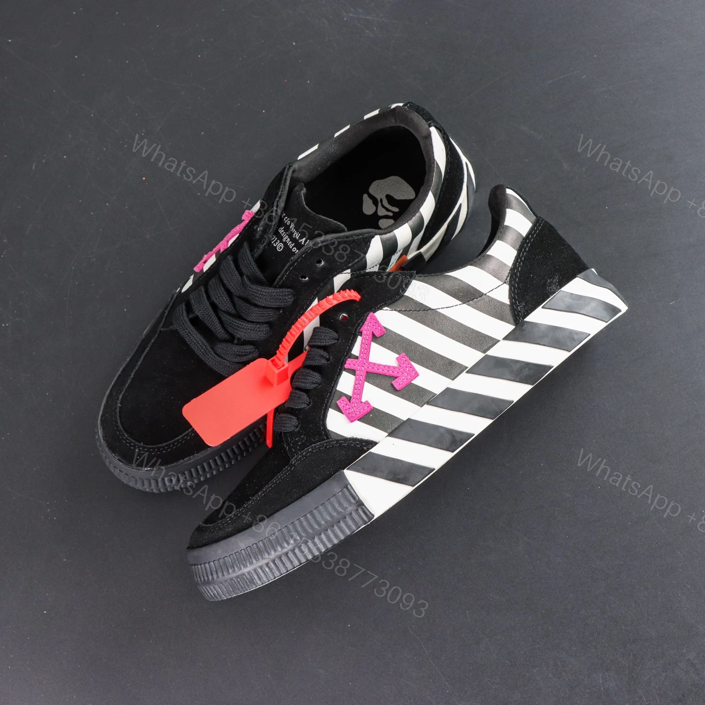 View 8 of Off White Low Vulcanised Black White Pink
