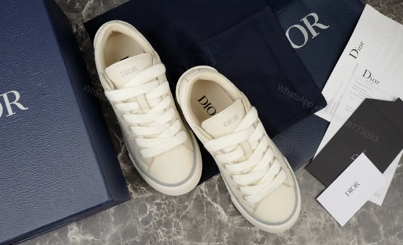 View 4 of White Leather Minimalist Low-Top Sneakers with Luxe Trim