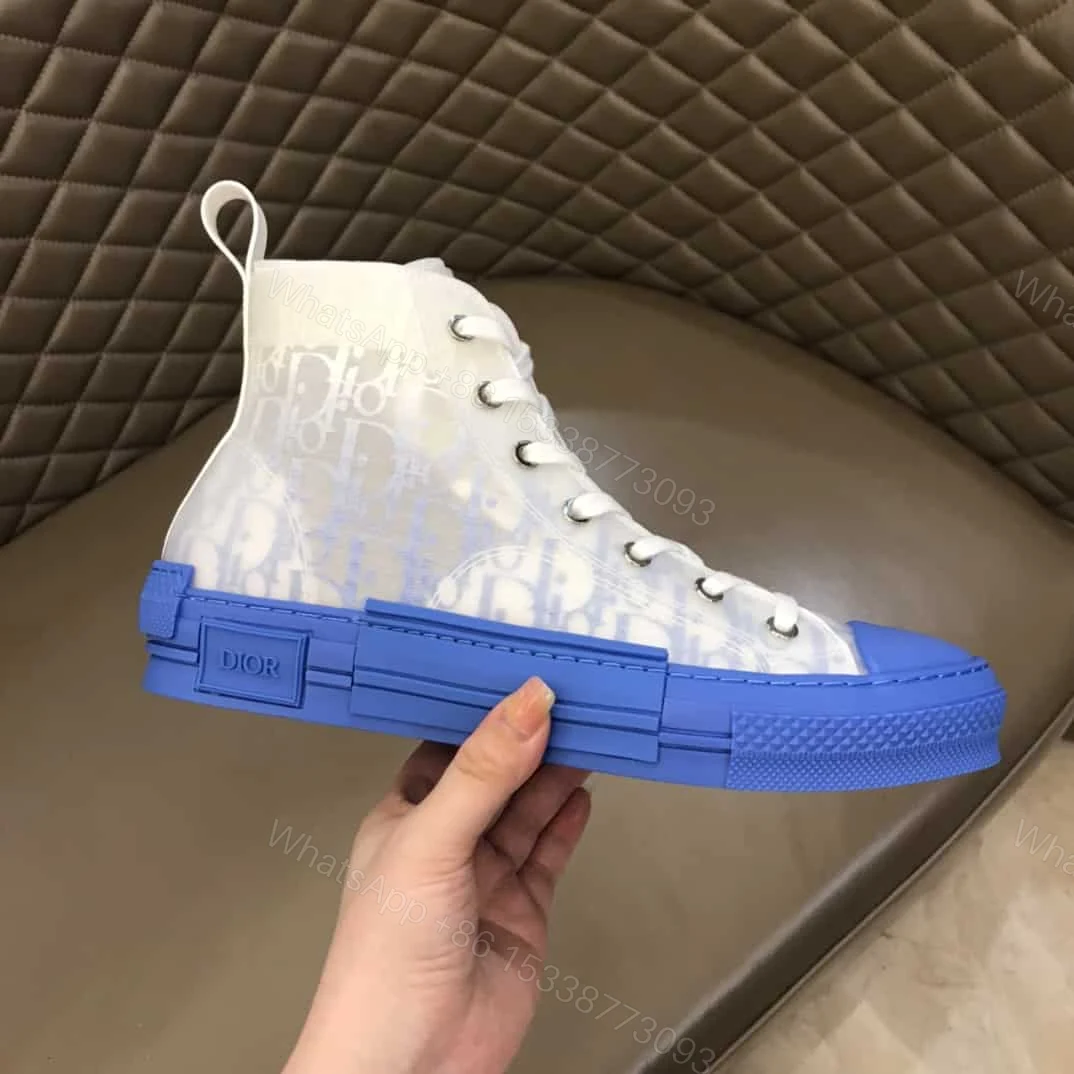 View 2 of B23 HIGH-TOP SNEAKER WITH GRADIENT BLUE DIOR OBLIQUE CANVAS