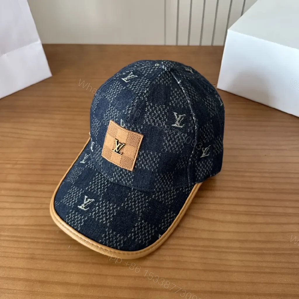 View 4 of Denim-Textured Cap: Subtle LV-Inspired, Travel-Ready Style
