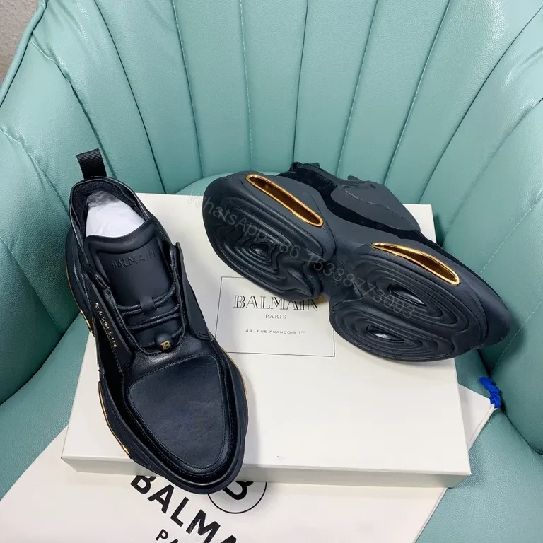 View 6 of Bold Black Balmain Runner: Allâ€‘Day Comfort + Gold Accents