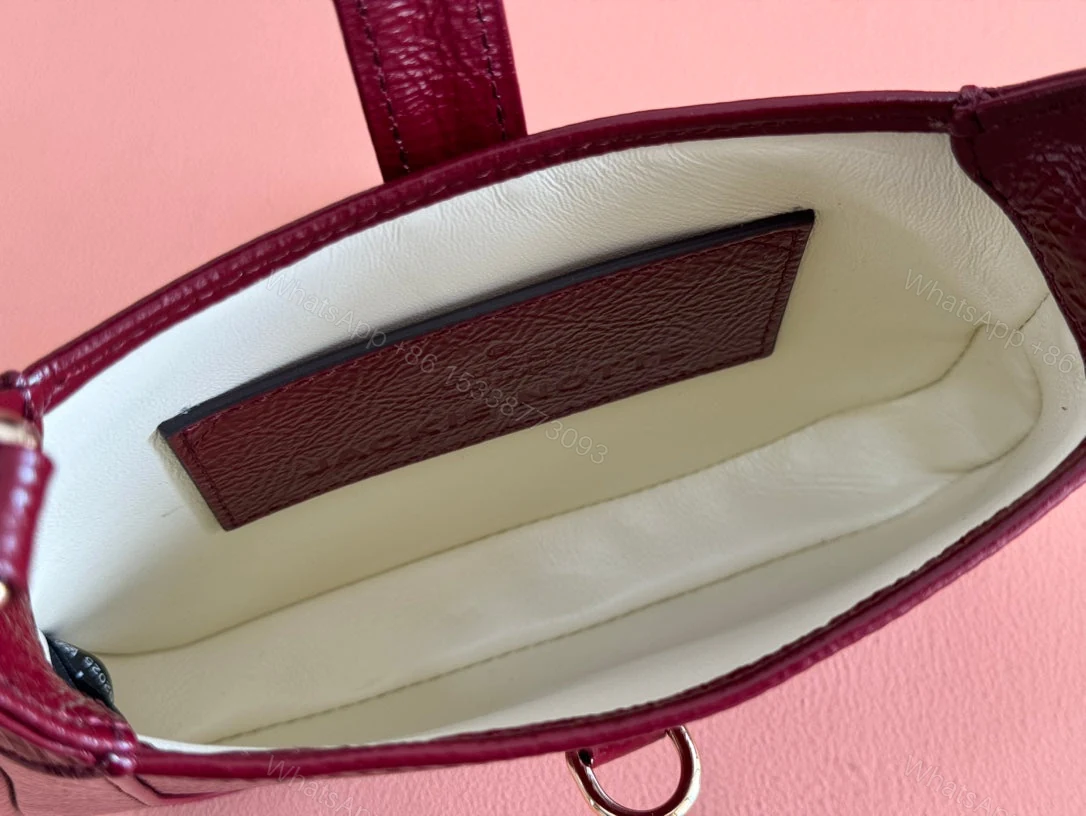 View 5 of JACKIE NOTTE MINI BAG 19 IN RED WINE CRACKED LACQUER CALFSKIN GOLD HARDWARE
