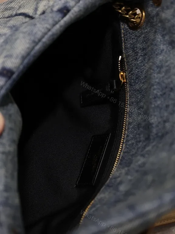 View 4 of Quilted Denim YSL-Inspired Shoulder Bag: Everyday Luxury
