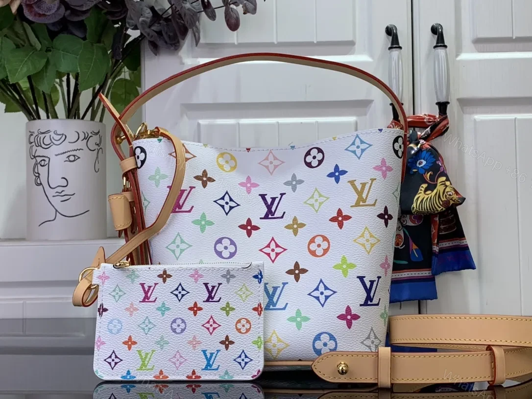 View 7 of Colorful Signature Clutch: Multicolor LV Monogram Pattern Leather Clutch