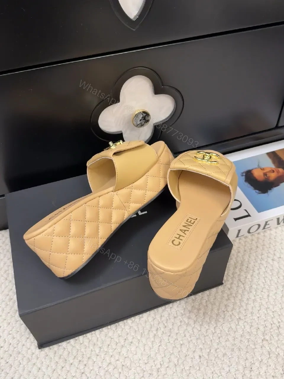View 7 of Quilted Beige Slide Sandals – Elevated Casual Luxe