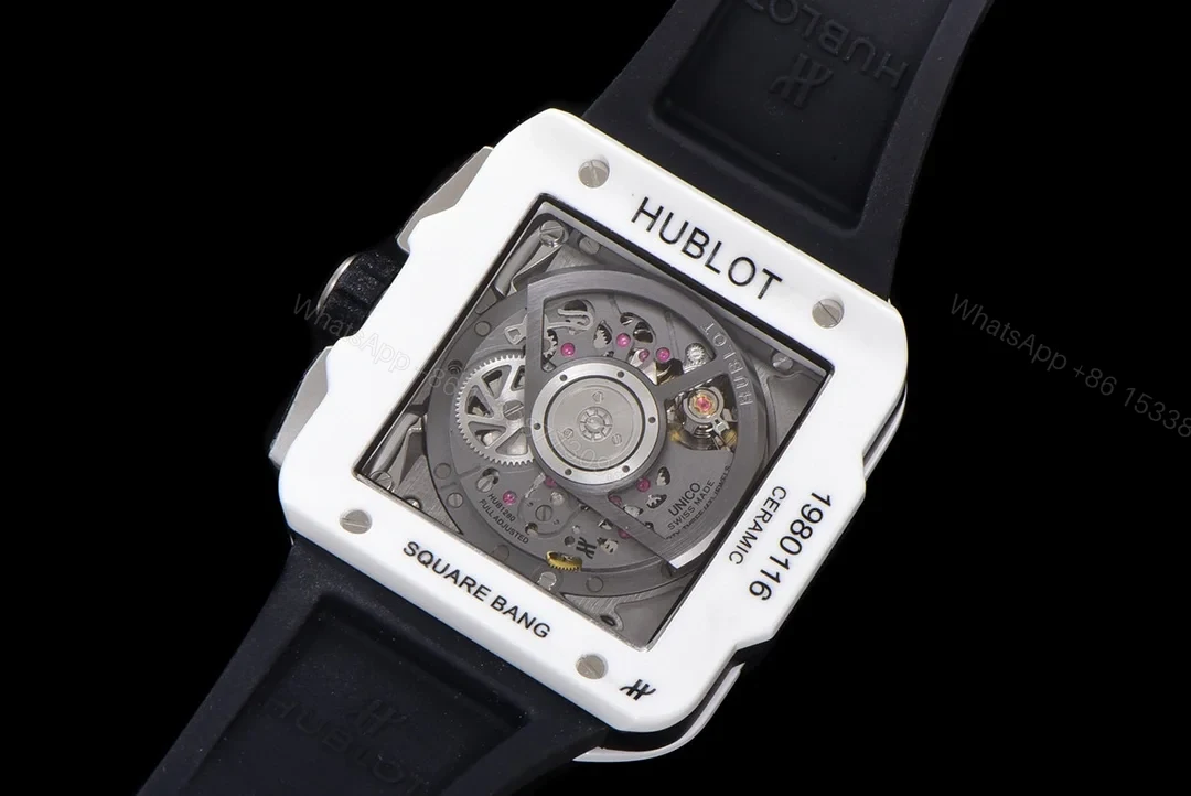 View 9 of Hublot Square Bang Unico Replica 42MM Premium White Ceramic Rubber Strap Edition RG-HUBLOT-SQUARE-WHITE-42