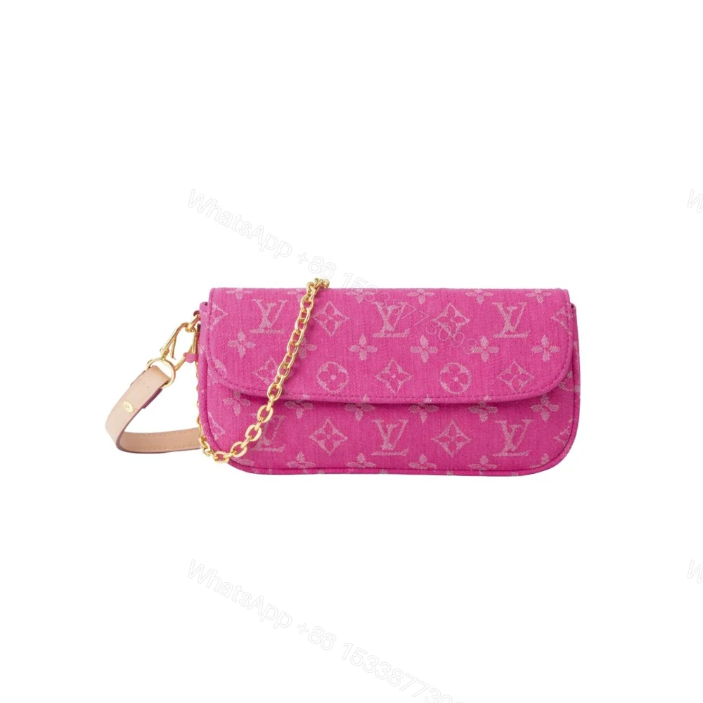 Louis Vuitton Wallet On Chain Ivy Monogram Denim Fuchsia 23Cm — view 1
