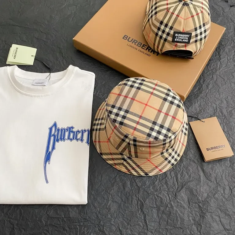 View 5 of Beige Plaid Bucket Hat â€” Premium Cotton Twill, Iconic Check Pattern