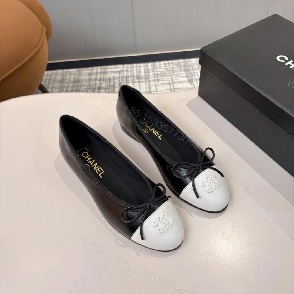 View 3 of Chanel Ballet Flats Black And White