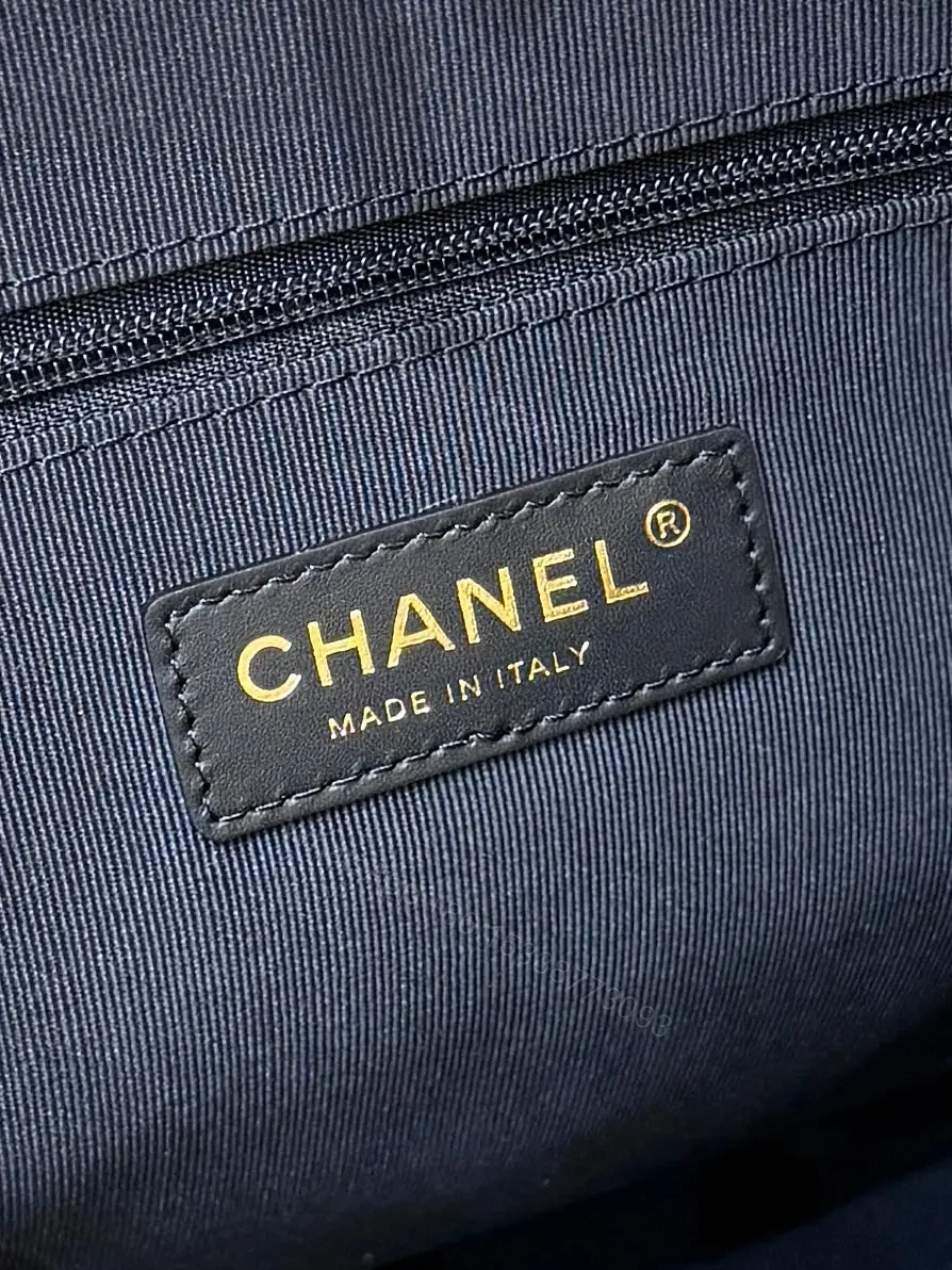 View 6 of Chanel Suede Calfskin Shiny Lambskin Quilted Shopping Bag