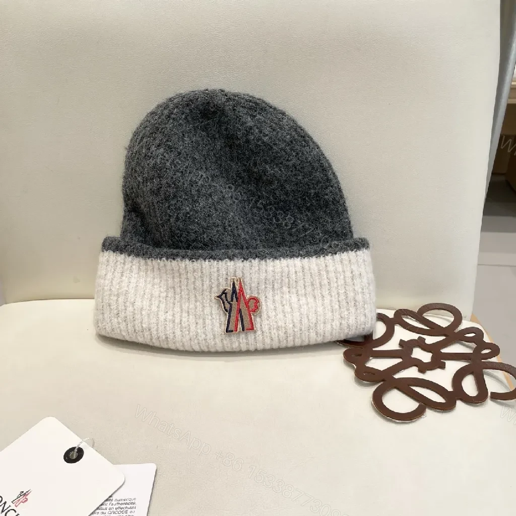 View 3 of Two-Tone Knit Beanie: Premium Warmth & Subtle Moncler Flagging