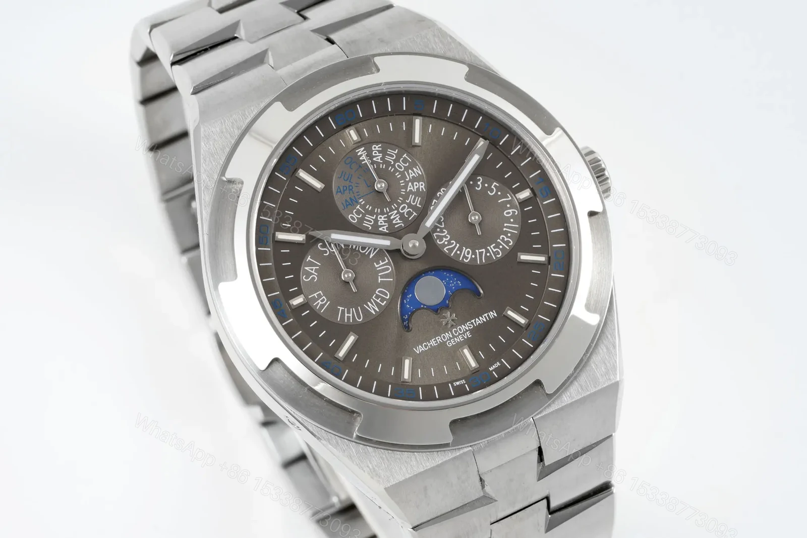 View 3 of GS Factory Vacheron Constantin Overseas Perpetual Calendar 4300V Series Watch – Stainless Steel with Grey Dial and Interchangeable Straps