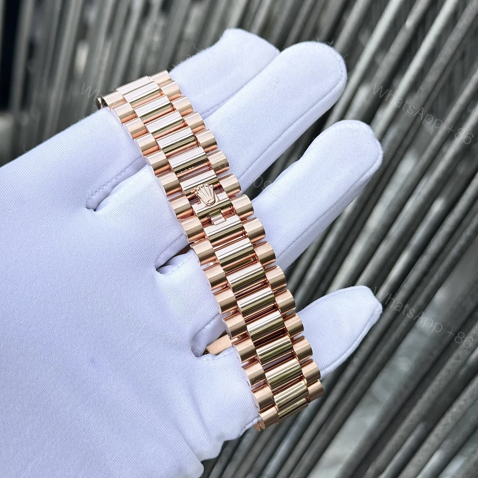 View 8 of Superclone Rolex Day-Date White Mother-of-Pearl Diamond Dial 128235-0078 36 mm