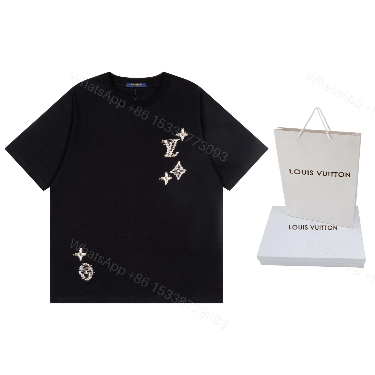 LV 一比一男款水鑽Monogram短袖T恤 極簡精品風 — view 1