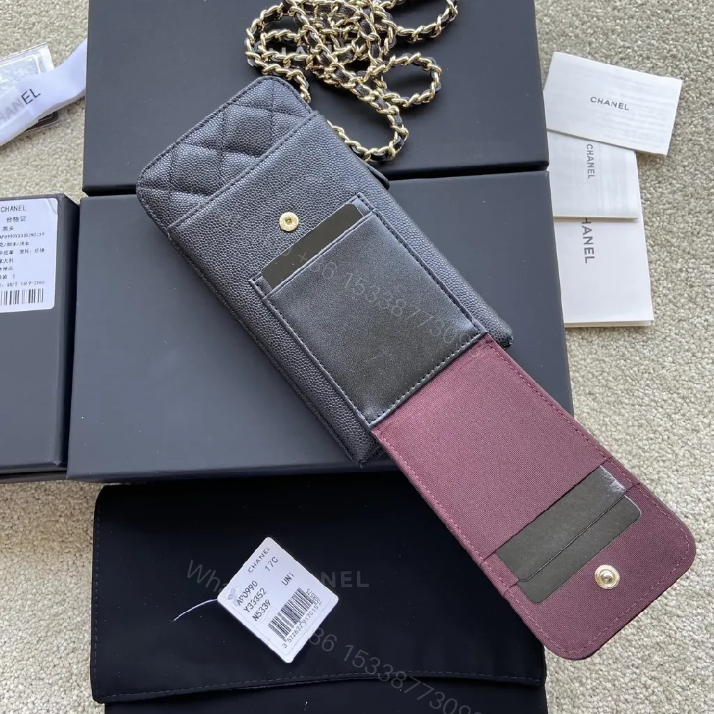 View 4 of Quilted Leather Crossbody: Luxe, Compact, Chain Detail