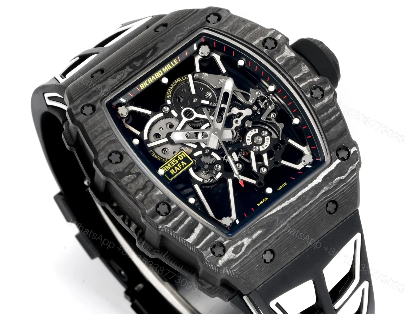 View 5 of Richard Mille RM35-01 NTPT Carbon Black Skeleton Watch RM35-CR-BR